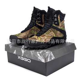 最新爆款高帮时尚登山鞋户外鞋军靴迷彩情侣鞋男女鞋防 水运动鞋