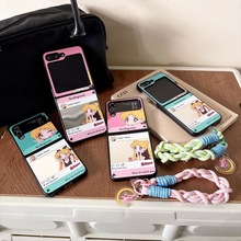 镜面美少女适用三星Galaxy ZFlip7折叠屏zflip6/5手机壳4卡通创意