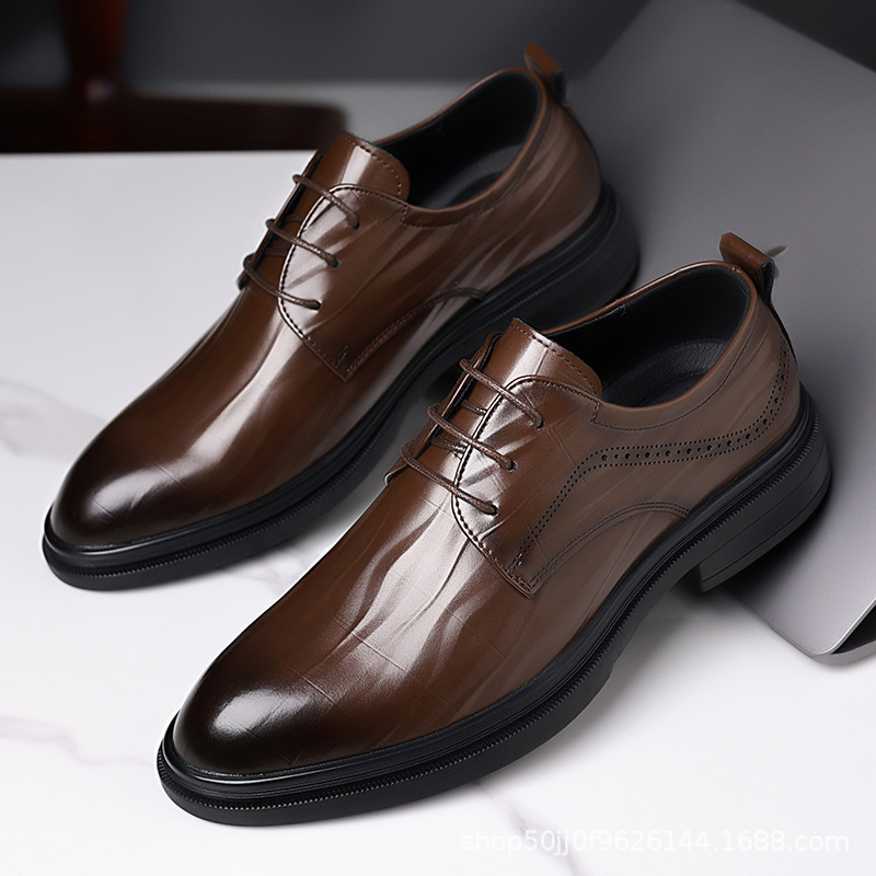 Customized New Men's Shoes British Style Shoes Men's Formal Business Casual Versatile Leather Shoes Suit Men's Wedding Shoes