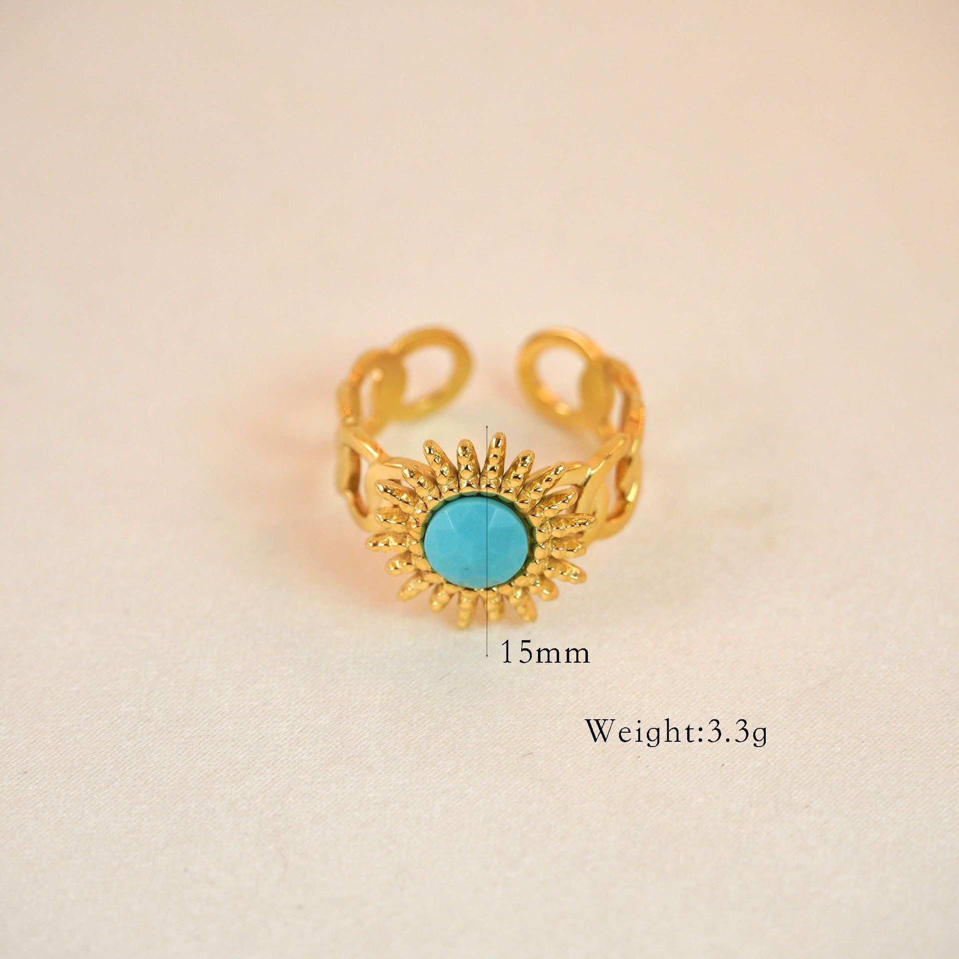 10g Weight Vacuum Plating Gold Plating Process 14K Gold Plated Plating Material Rings, Bracelets, Necklace Classification 1 Piece Quantity Family Gathering, Date, Tea Party Occasion Amazonite, natural stone, Titanium Steel Material Geometric, Round, Devil's Eye Pattern Women's Gender Plating Design Elegant, Vintage Style, Streetwear Style Elegant Vintage Style Streetwear Geometric Round Devil's Eye 14K Gold Plated Amazonite Natural Stone Titanium Steel Wholesale Rings Bracelets Necklace 12