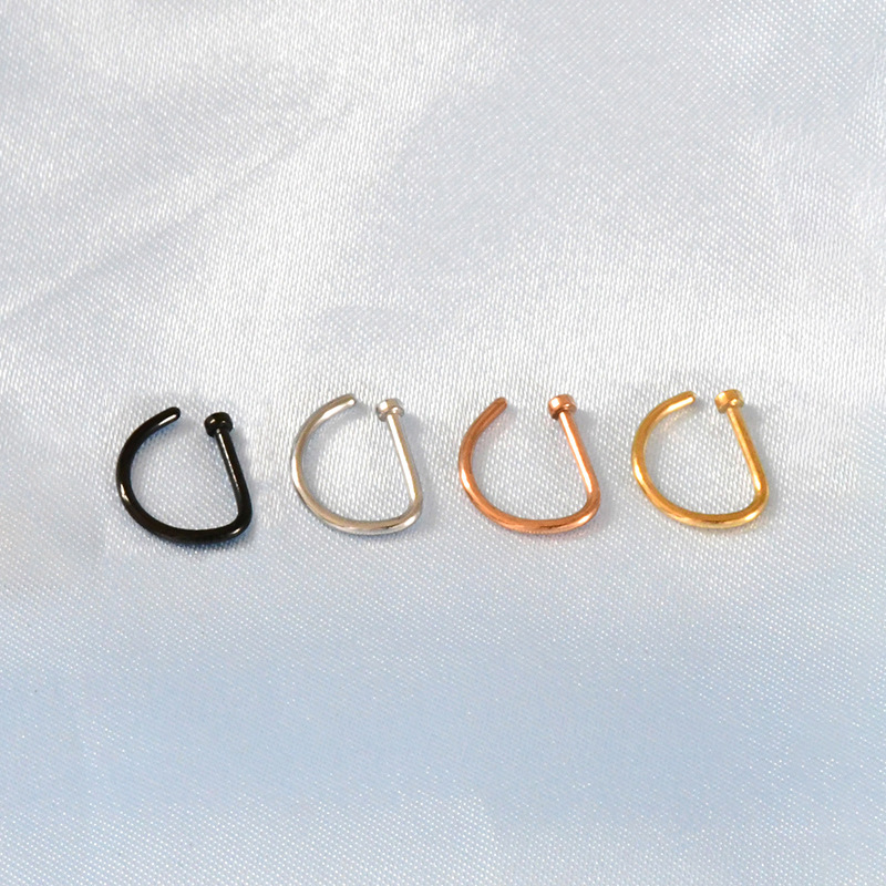 4g Weight labret / monroe stud Piercing needle type Nose Ring Classification 1 Pair Quantity Daily Occasion Copper Material Solid Color Pattern Women's Gender Plating Design Simple Style Style Simple Style Solid Color Copper Nose Ring In Bulk Nose Pin 3
