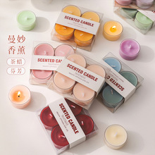 手工圆形小茶蜡氛围感礼物创意香薰蜡烛批发香氛高级感结婚伴手礼