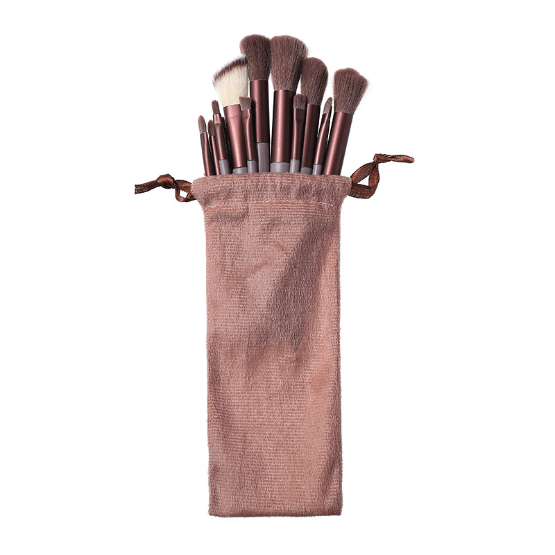 Principiante 13 pinceles de maquillaje traje conjunto completo super suave cepillo ojos estudiante barato almacenamiento portátil