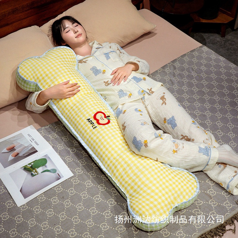 Almohada Cilíndrica en Forma de Hueso de Algodón Desmontable para Cama image 2