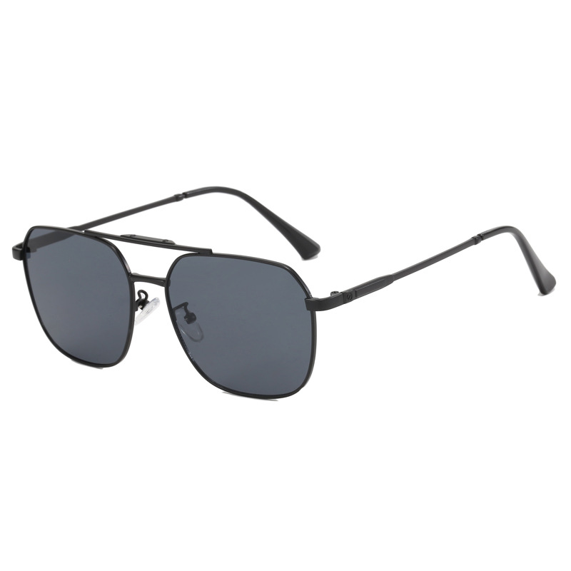 New fashion personality wear with metal double beam sunglasses men trend simple wear with women decorative sunglasses