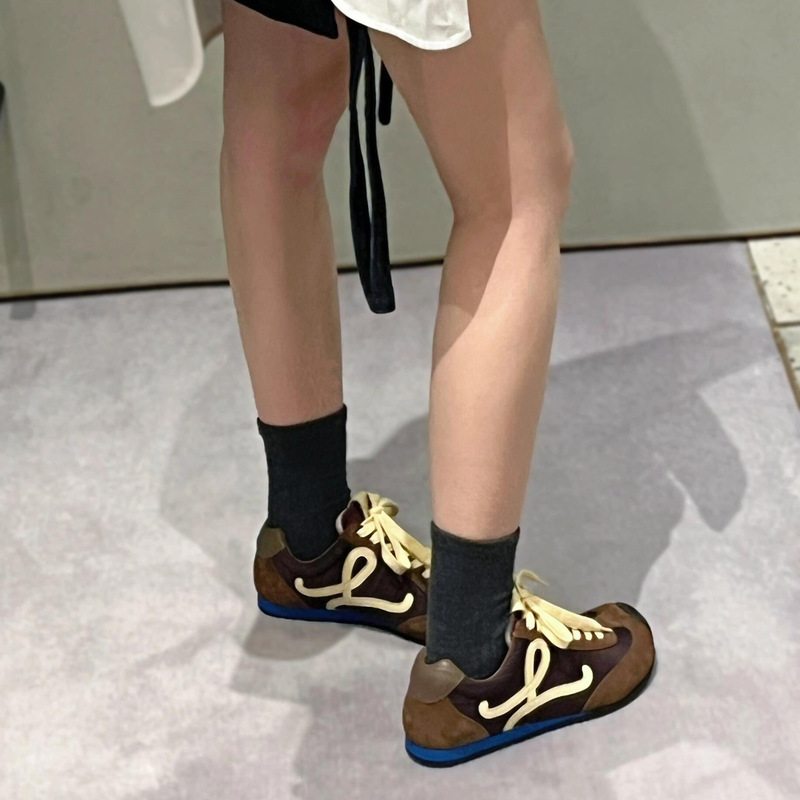 Sheepskin Version ~ Asymmetric Large Toe Lace-up Casual Style Forrest Gump Training Shoes Women's Spring Genuine Leather Thick Slab Shoes Single-layer Shoes Sheepskin Version ~ Asymmetric Large Toe Lace-up Casual Style Forrest Gump Training Shoes Women's Spring Genuine Leather Thick Slab Shoes Single-layer Shoes