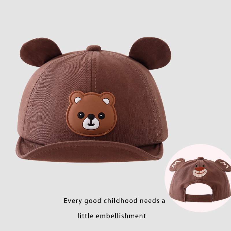 6-24 Meses sombrero para bebés primavera y otoño delgado estilo coreano lindo sombrero de pato gorra primavera sombrero de béisbol protección solar oso