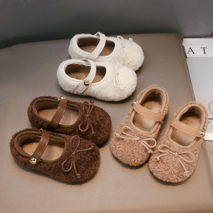 Autumn and Winter Baby Girl Shoes Warm Cotton Shoes Baby Girl Soft Bottom Toddler Shoes Little Princess Shoes Girl Mao Shoes One or Two Years Old