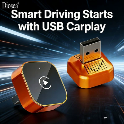 Orange CarPlay Upgrade Device: Wireless Car Connectivity Adapter, Compatible with Android Auto, Plug-and-Play Without Modification