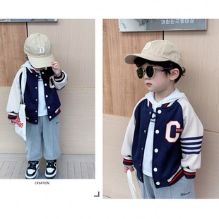Boys' Baseball Jacket Stylish Spring New Children's Spring and Autumn Casual Top Trendy Baby Early Autumn Clothes