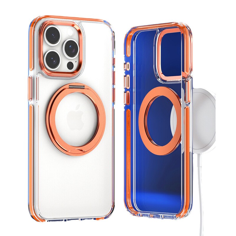 2色祺彩回転マグネットはサムスンアップルiPhone15/16携帯ケースの転倒防止サポートに適しています。|undefined