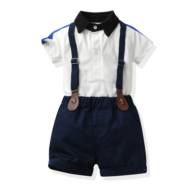 Ropa para niños de comercio exterior Camisa POLO para niños de manga corta para niños, traje de mono de todo fósforo para bebés, ropa de estilo de moda para niños pequeños y medianos