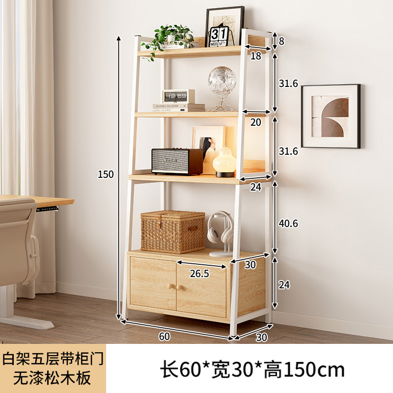 Estante trapezoidal de piso a techo con puerta de gabinete, dormitorio de madera maciza, esquina de la cabecera de la cama, estante de exhibición de la sala de estar, pequeño armario de almacenamiento