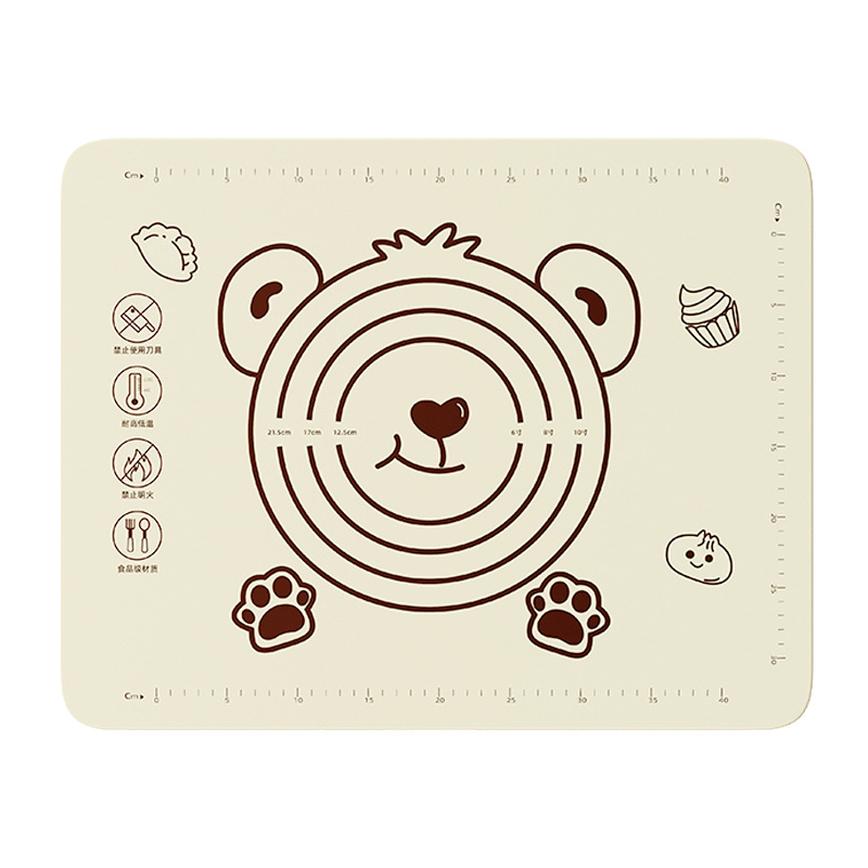 Nueva almohadilla para amasar de silicona de grado alimenticio, tabla de cortar para hornear en el hogar, almohadilla antideslizante de dibujos animados y almohadilla para fideos, fábrica al por mayor