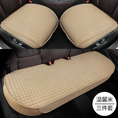Wool pad — Exclusive Plush Car Seat Cushion - gentleman-gray-three-piece-set1