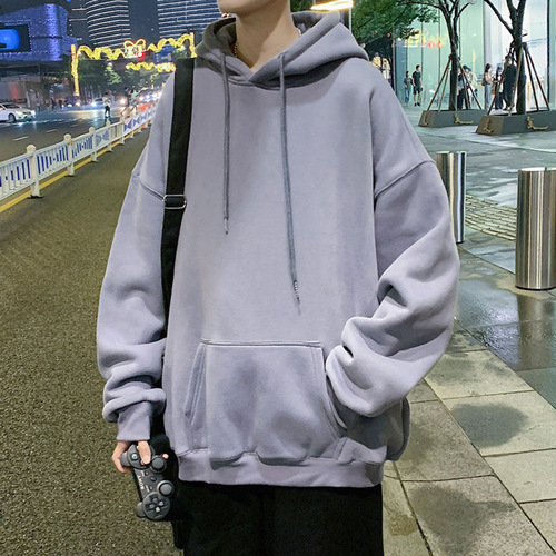 Men's winter hoodie, versatile trendy brand top, Instagram Hong Kong style fashion student loose hooded jacket