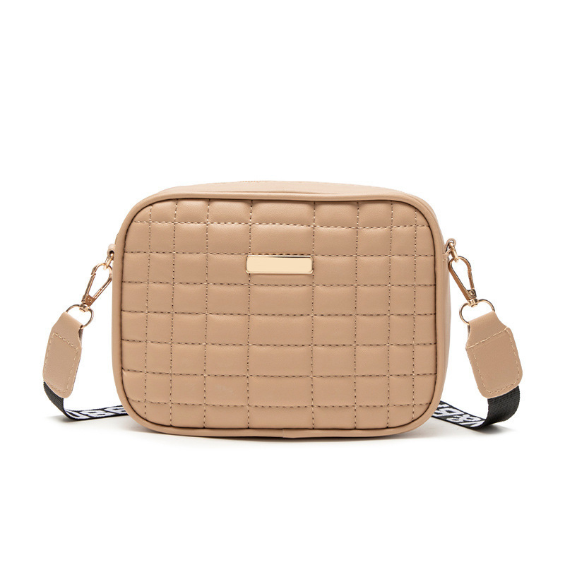 Bolsas de cámara de bordado a cuadros de moda 2025 bolsas de damas simples con sequillas decoraciones de color sólido bolso de mujer
