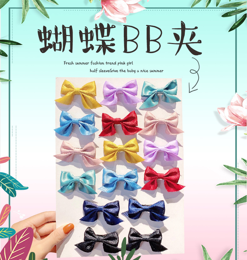 Korean solid color fabric bow hairpin wholesalepicture1