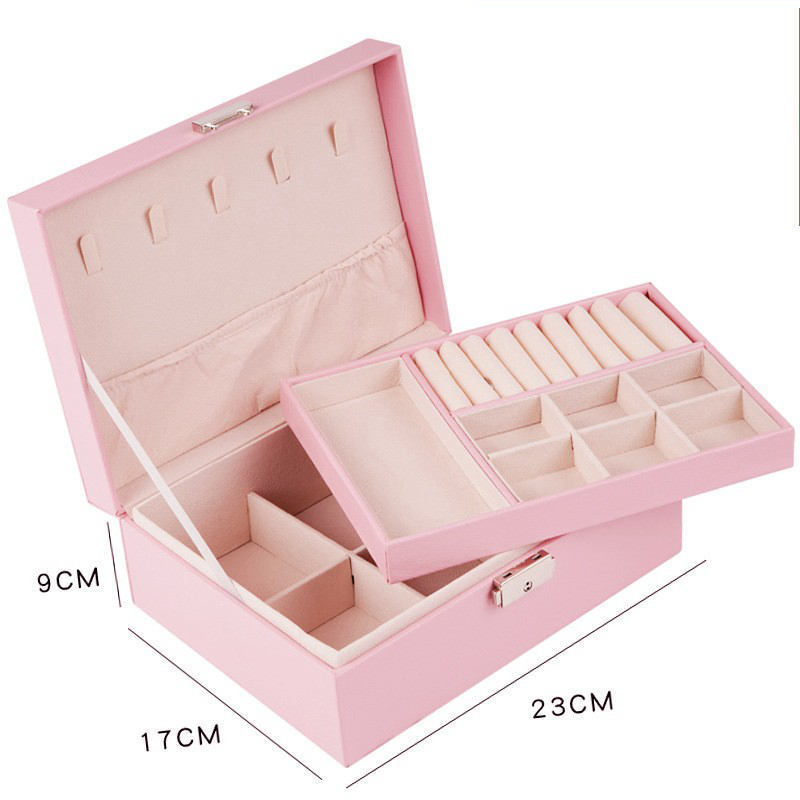 더블 레이어 핑크 보석 상자