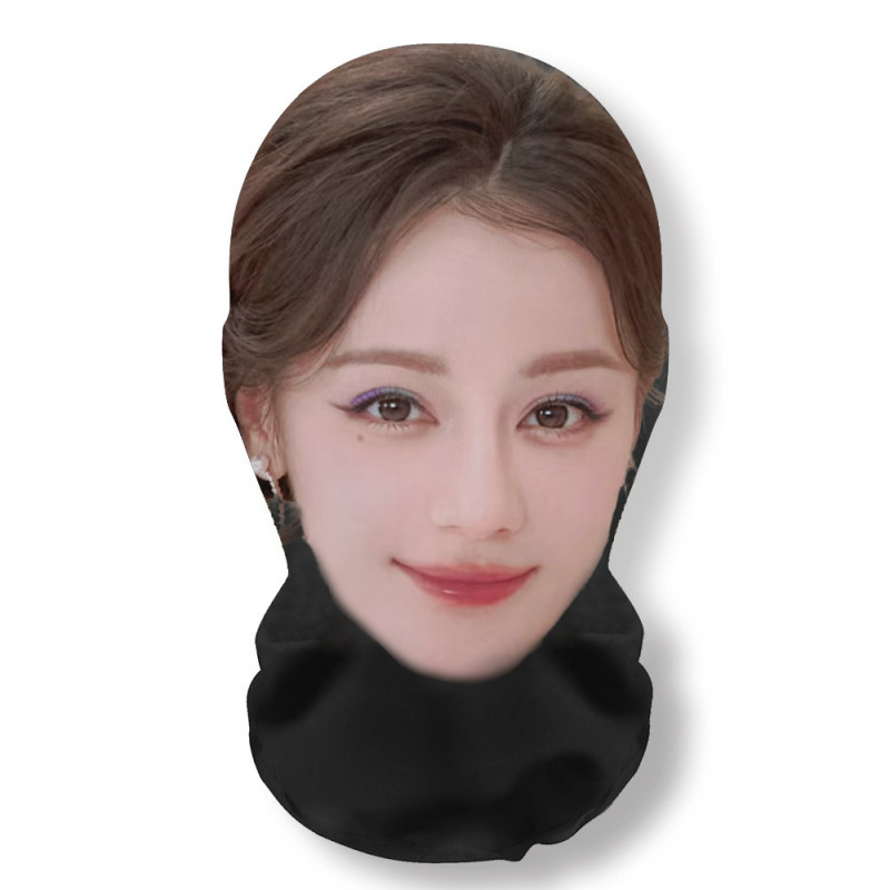 新款3D仿真人明星人脸装扮头套派对装饰面罩明星全脸搞笑网纱头套|undefined