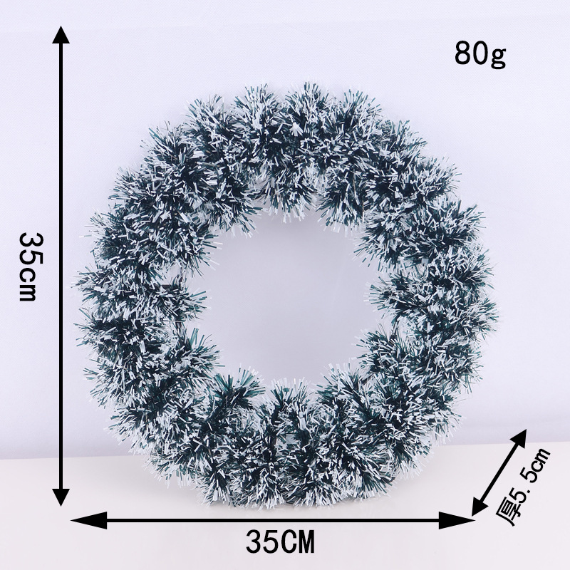 Torre de Navidad Decoración de árbol de Navidad Fruta roja Hoja verde Corona de Navidad Corona de borde blanco Escena de Navidad Decoración de tela