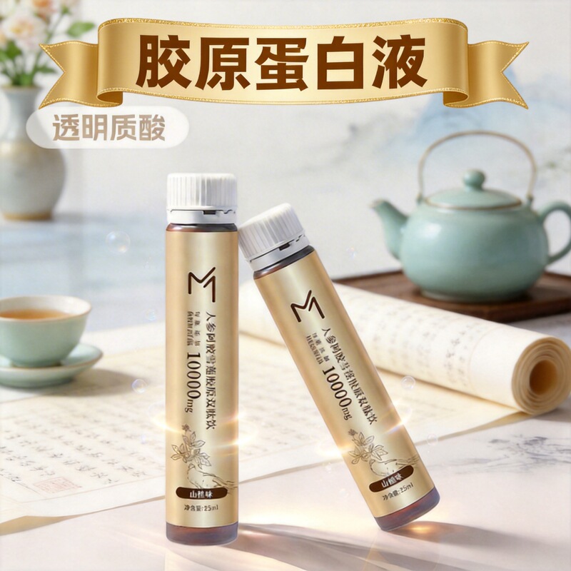 Collagen Oral Liquid Peptide Ginseng Donkey-Hide Gelatin Snow Lotus Sodium Hyaluronate Double Peptide Liquid Supplement Collagen for Beauty Care