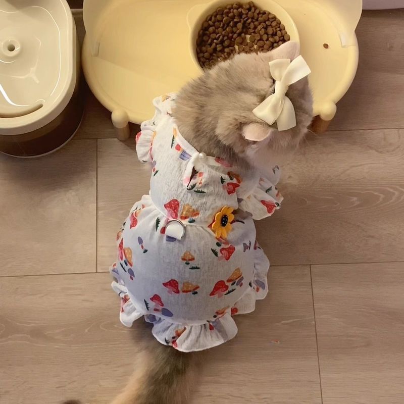 猫服、夏用薄手スカート、抜け毛防止空調服、犬用涼しい服、子猫用夏用ペット日焼け止め服|undefined