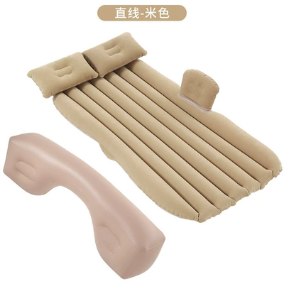 car travel inflatable bed, Vehicle-mounted inflatable bed - 866-straight-split-with-block-beige