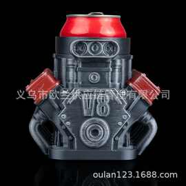 跨境机械朋克 V8 发动机罐架 工业风桌面饮料收纳架155