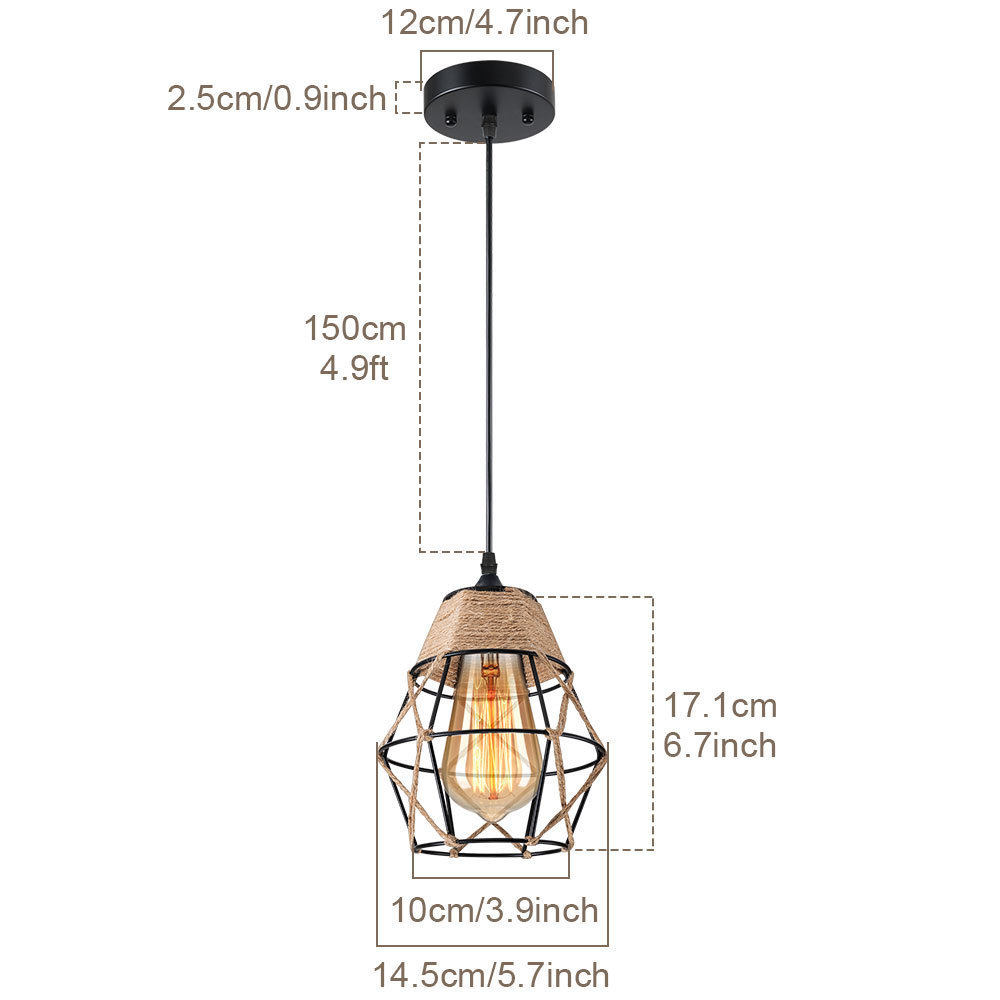 Araña de cuerda de cáñamo de hierro forjado retro transfronterizo lámpara de pared lámpara de sala de estar lámpara de pared de pasillo de dormitorio lámpara de araña de comedor