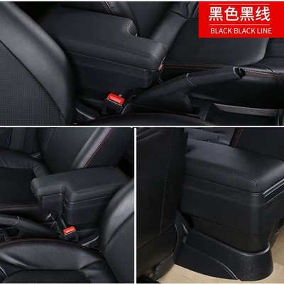 Applicable to Perodua Axia North deer axia central armrest box armrest box accessories modified storage box interior (Armrest box) - 5usb-double-layer-storage-black-black-wire
