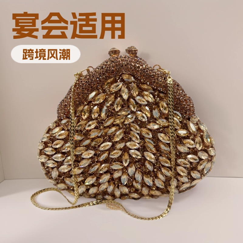 Bolso de piedra transfronterizo nuevo diamante conchas de diamante hueco bolso de fiesta reunión anual bolso de mujer bolso de mano