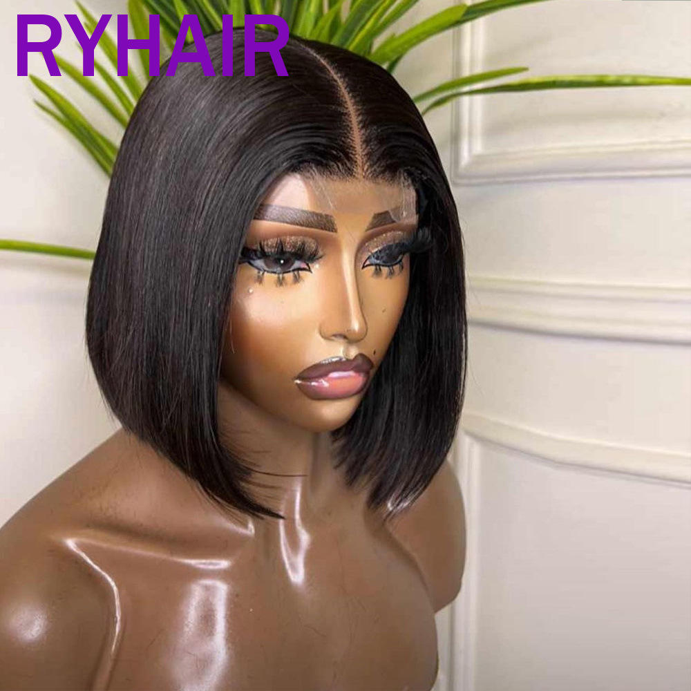 Human hair wig Kim K 2x6 Straight Bob Wi...