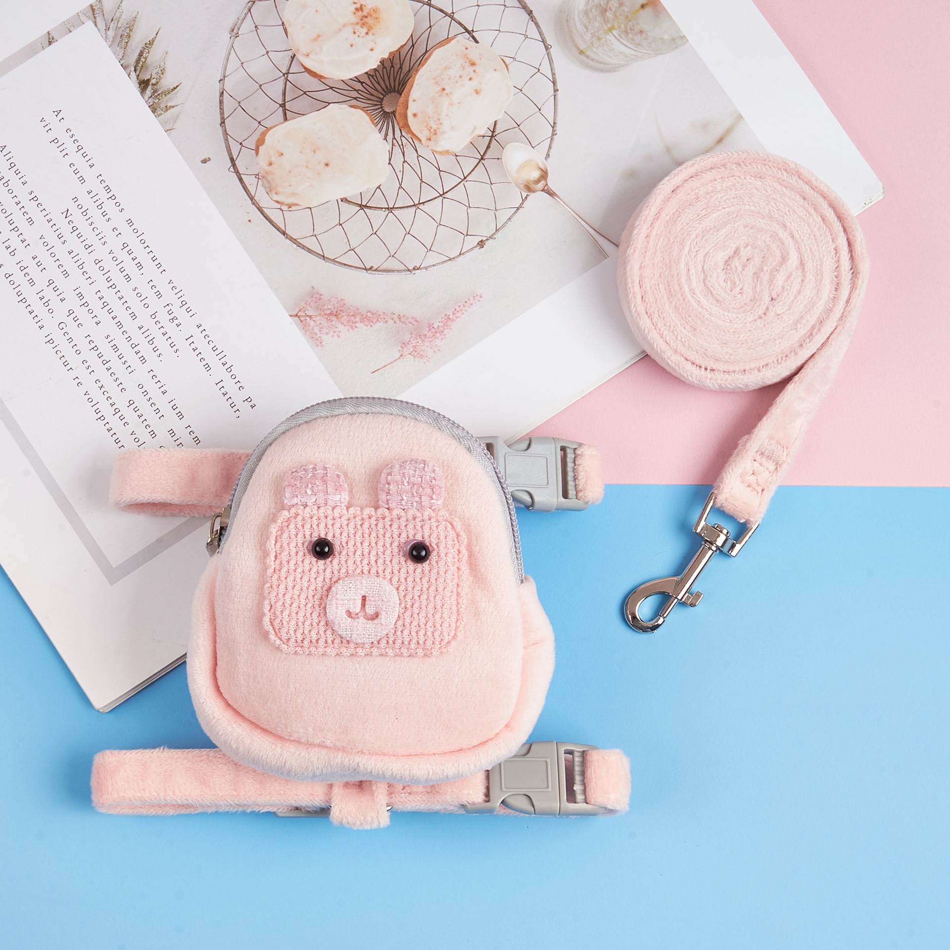 Mochila de dibujos animados chaleco estilo cachorro Correa perro pequeño perro caminando cuerda gato cuerda para caminar gato suministros para mascotas