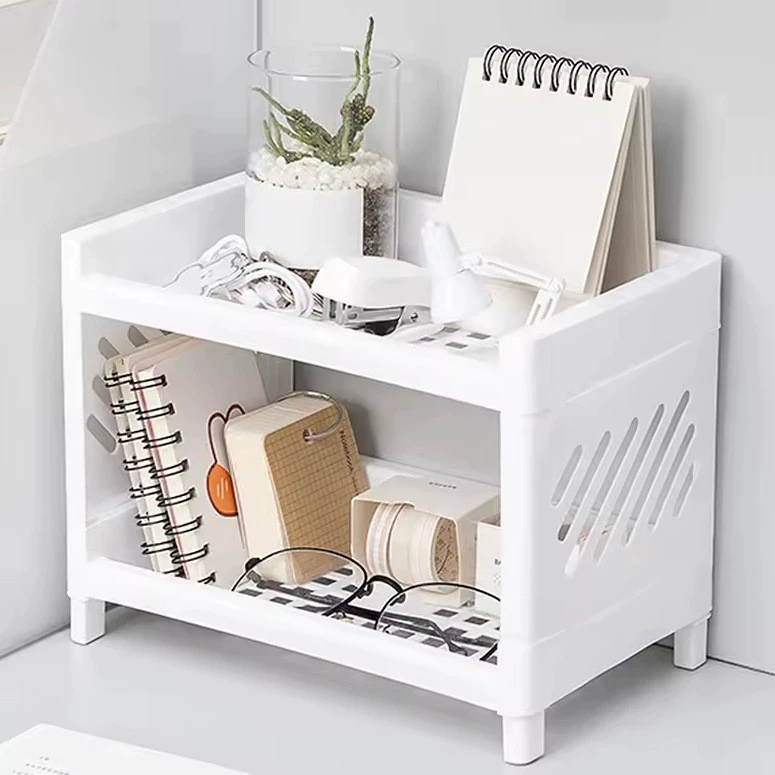 Двухслойная полка для хранения в ванной комнате. Полка для хранения слоев.