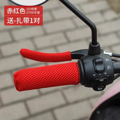 and Wear-Resistant, Cute Cartoon – Motorcycle Handle Cover - 1-pair-of-red-breathable-tram-handle-gloves-breathable-and-sweat-absorbent-with-cable-ties-included