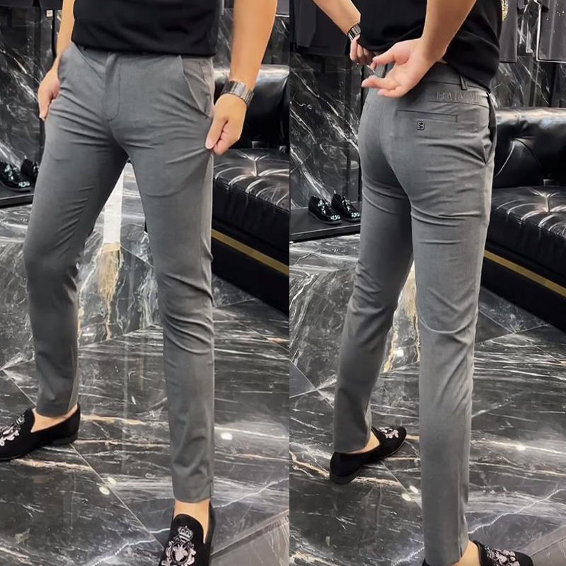 [Calidad de TikTok] Primavera y otoño nuevos pantalones casuales de los hombres pantalones de traje de negocios estiran todos los Pantalones rectos delgados