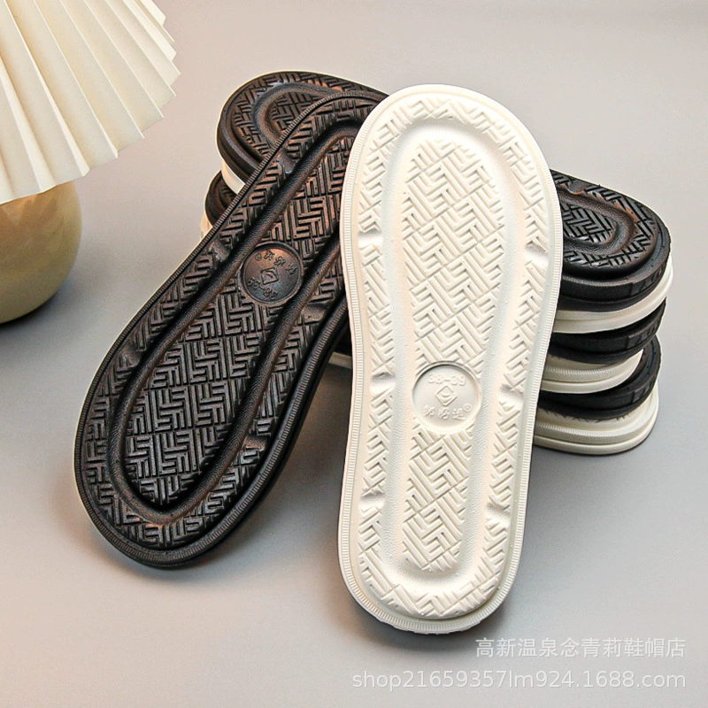 Толстый и расширенный новый противоскользящий и износостойкий ручной вязки высокотемпературный цельный формовочный тапочный нижний пвх говяжий сухожилия подошва