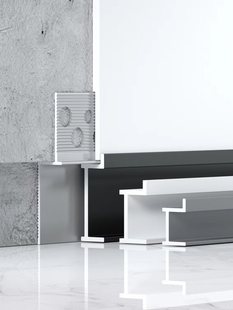Aluminum Alloy Built-In Baseboard with Gray Embedded Parts, Concealed Slotted Hidden Normcore Concave Baseboard 2cm
