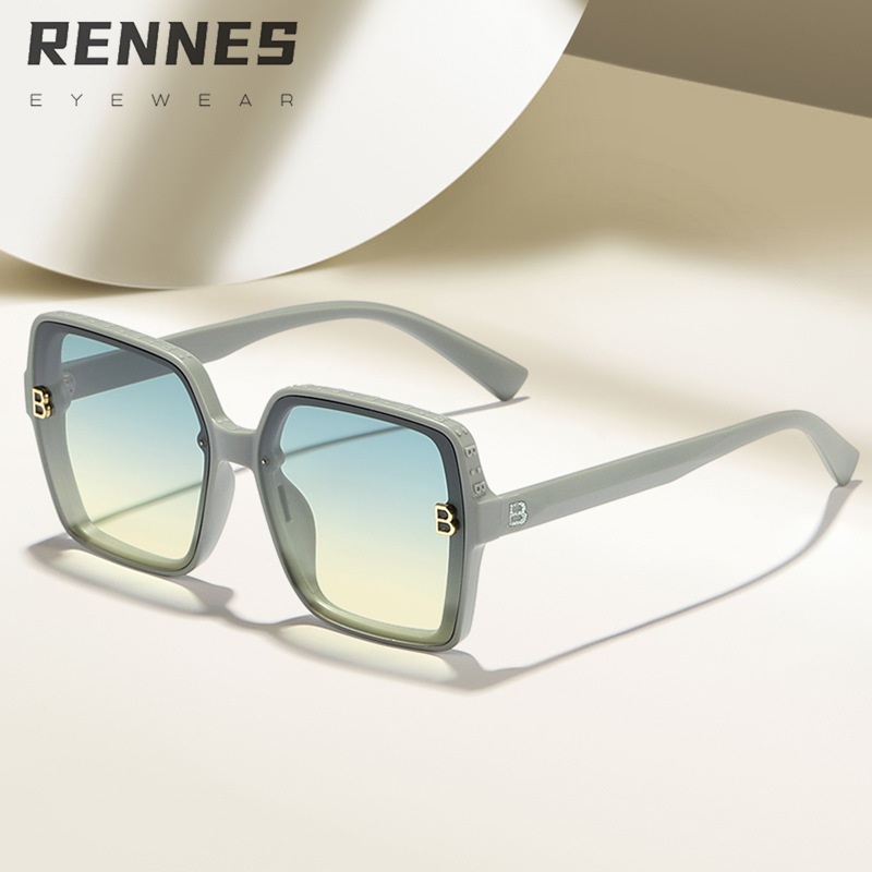 Nuevas gafas de sol de montura generosa con letras simples transfronterizas