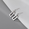 Small silver needle, metal brand earrings, simple and elegant design, wholesale