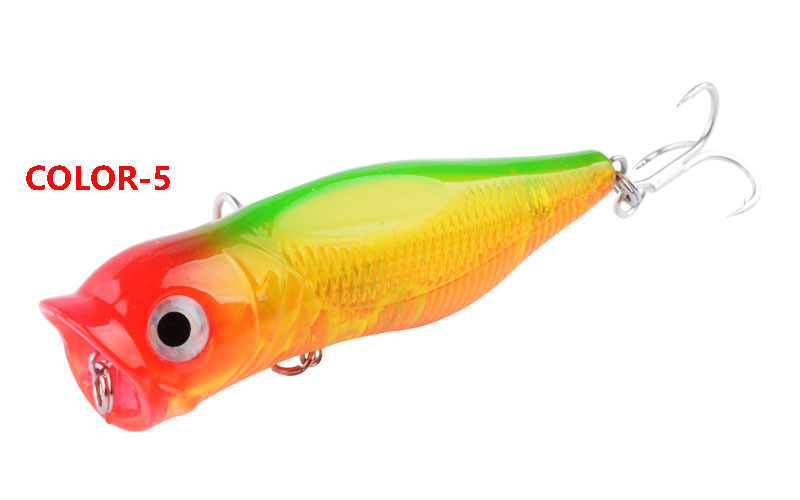 2Pcs Topwater Popper Fishing Lure 70mm/8.5g Hard Plastic Minnow Popper Baits Fishing Tackle