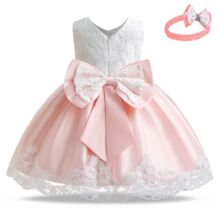 厂家直销外贸女童礼服蕾丝婴儿公主裙蝴蝶结花童裙