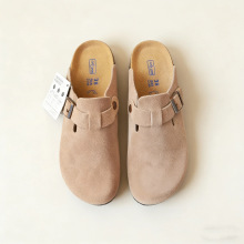 一脚蹬真皮包头拖鞋勃肯拖鞋复古软木包头拖鞋女外穿男女同款拖鞋
