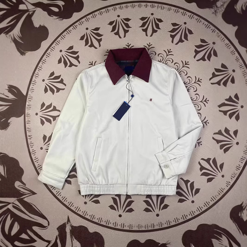 Rl Ralph Lauren American-Style Jacket for Women, Retro Embroidered Short Lapel Plaid Jacket for Couples, Men's Version Available