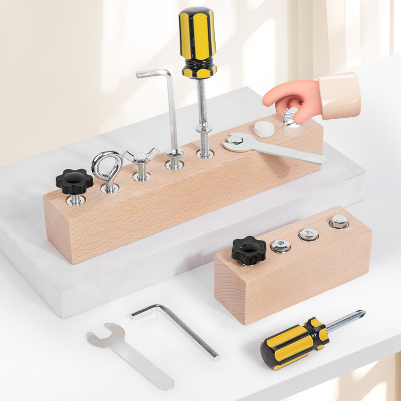Montessori Early Education Educational Toys Screw Nut Workbench Teaching Aids Young Kidsren's Hand-Eye Movement Coordination Busy Board