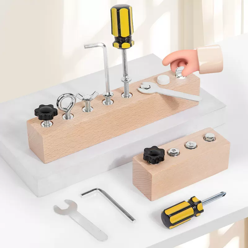 蒙氏早教益智玩具拧螺丝螺母工作台教具幼儿童手眼动作协调忙碌板