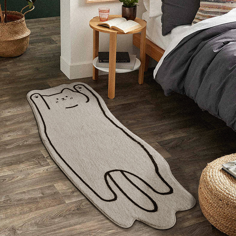 Modern cartoon cute children's carpet made of faux fur
