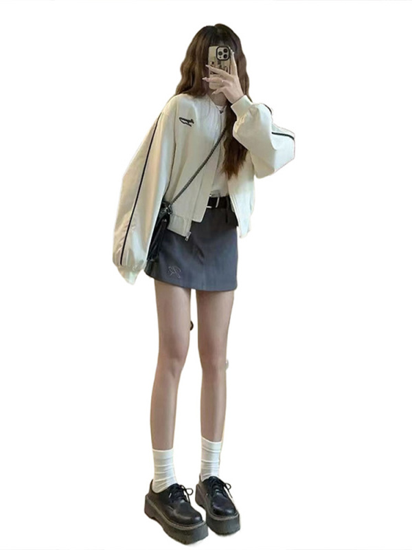 今年流行小个子美式棒球服外套女春秋2025年休闲chic短款夹克|undefined