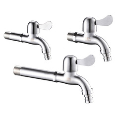 304 stainless steel extended washing machine faucet household 4 points hot and cold quick opening balcony mop pool faucet spout